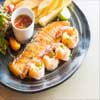 Filete de tilapia a la plancha con 4 camarones / Grilled Tilapia fillet with 4 shrimp